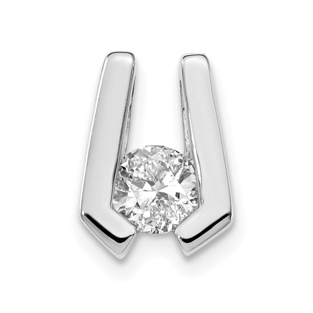 14k White Gold Complete AA 4.5mm Diamond Slide Fits up to 2mm Regular/3mm Fancy or Reversible Omega