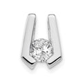 14k White Gold Complete AA 4.5mm Diamond Slide Fits up to 2mm Regular/3mm Fancy or Reversible Omega