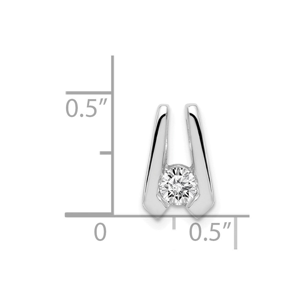 14k White Gold Complete A 4.0mm Diamond Slide Fits up to 2mm Regular/3mm Fancy or Reversible Omega