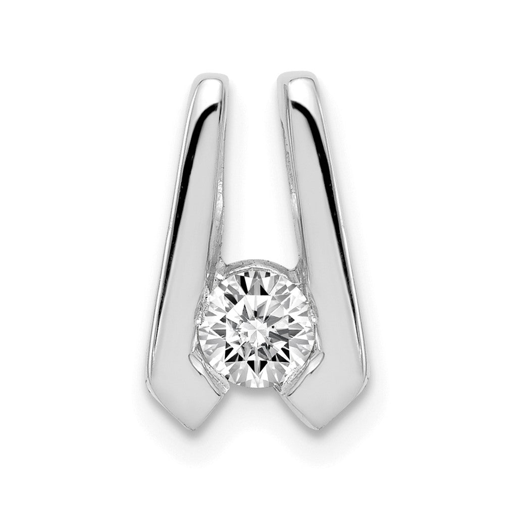 14k White Gold Complete VS 4.0mm Diamond Slide Fits up to 2mm Regular/3mm Fancy or Reversible Omega