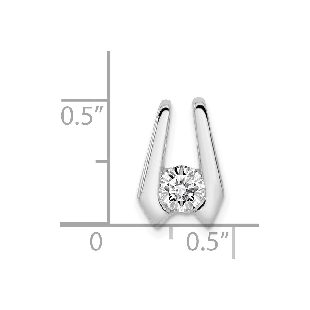 14k White Gold Complete A 4.5mm Diamond Slide Fits up to 2mm Regular/3mm Fancy or Reversible Omega