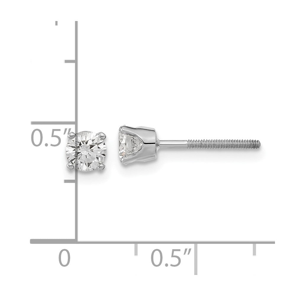 14k White Gold 1/3 carat Single Stud AA Diamond Earring