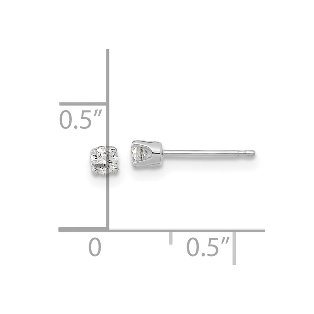 14k White Gold 1/20 carat Single Stud AA Diamond Earring