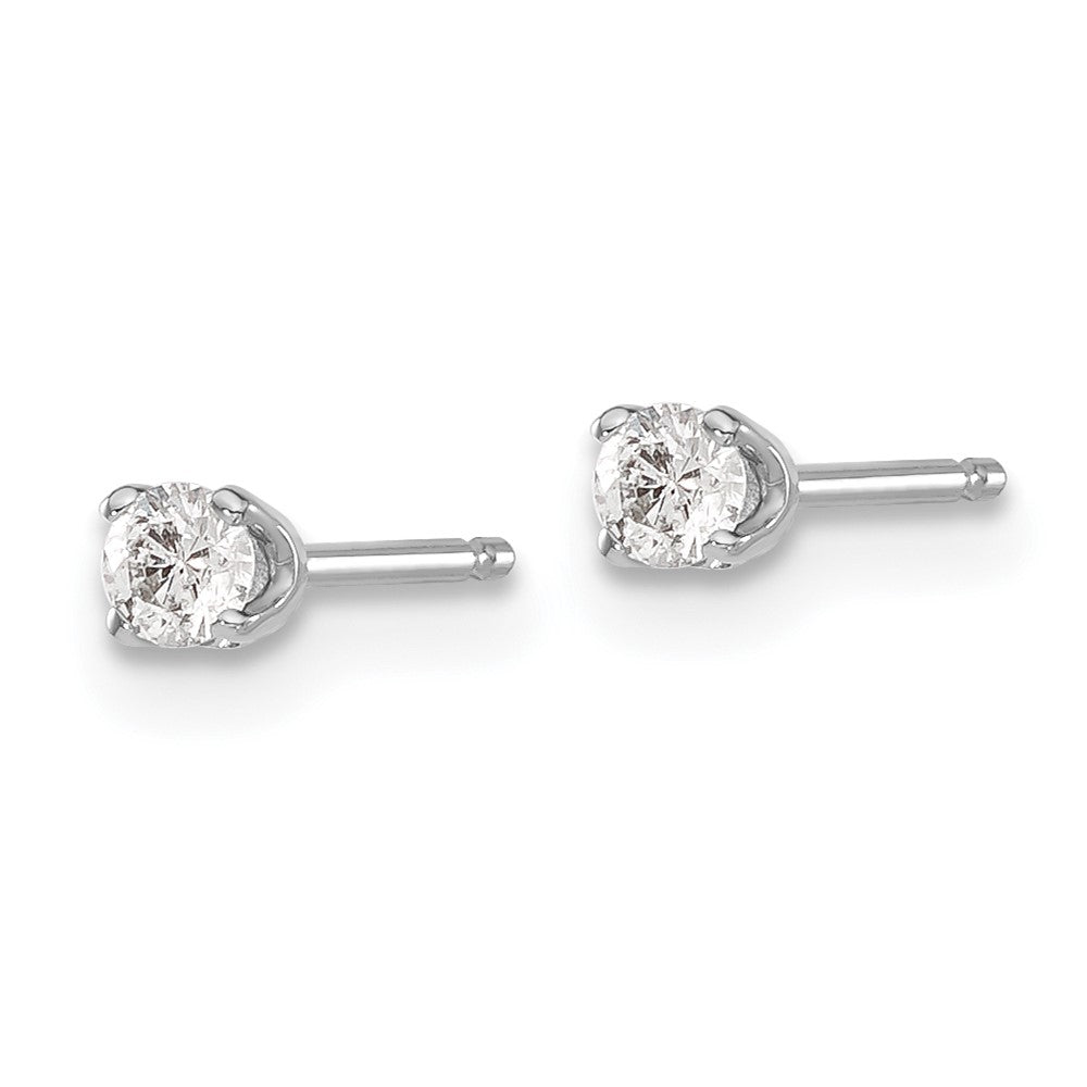 14k White Gold 1/15 carat Single Stud AA Diamond Earring