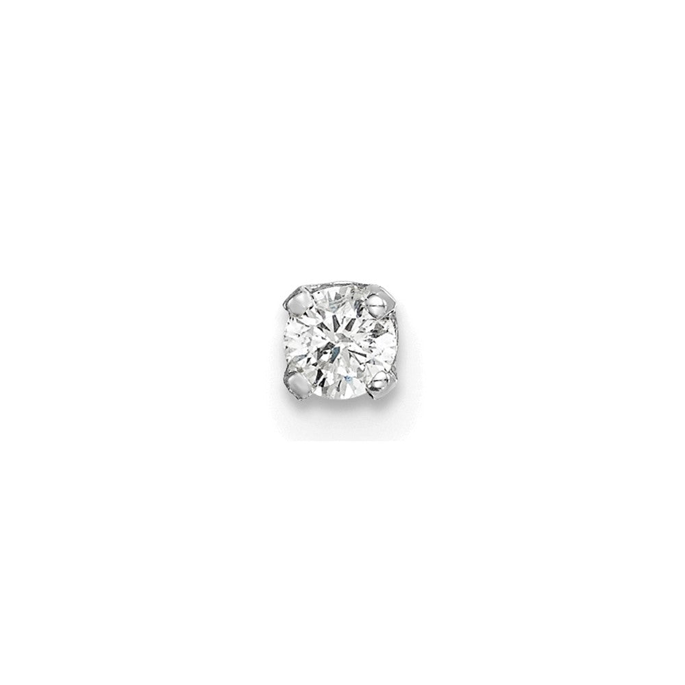 14k White Gold 1/10 carat Single Stud AA Diamond Earring