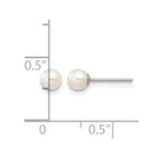14k White Gold 4-5mm White Round Freshwater Cultured Pearl Stud Post Earrings
