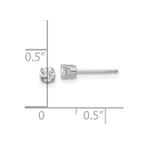 14k White Gold 1/8 carat Single Stud AA Diamond Earring