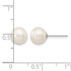 14k White Gold 7-8mm White Round Freshwater Cultured Pearl Stud Post Earrings