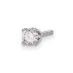 14k White Gold 1/4 carat Single Stud AA Diamond Earring