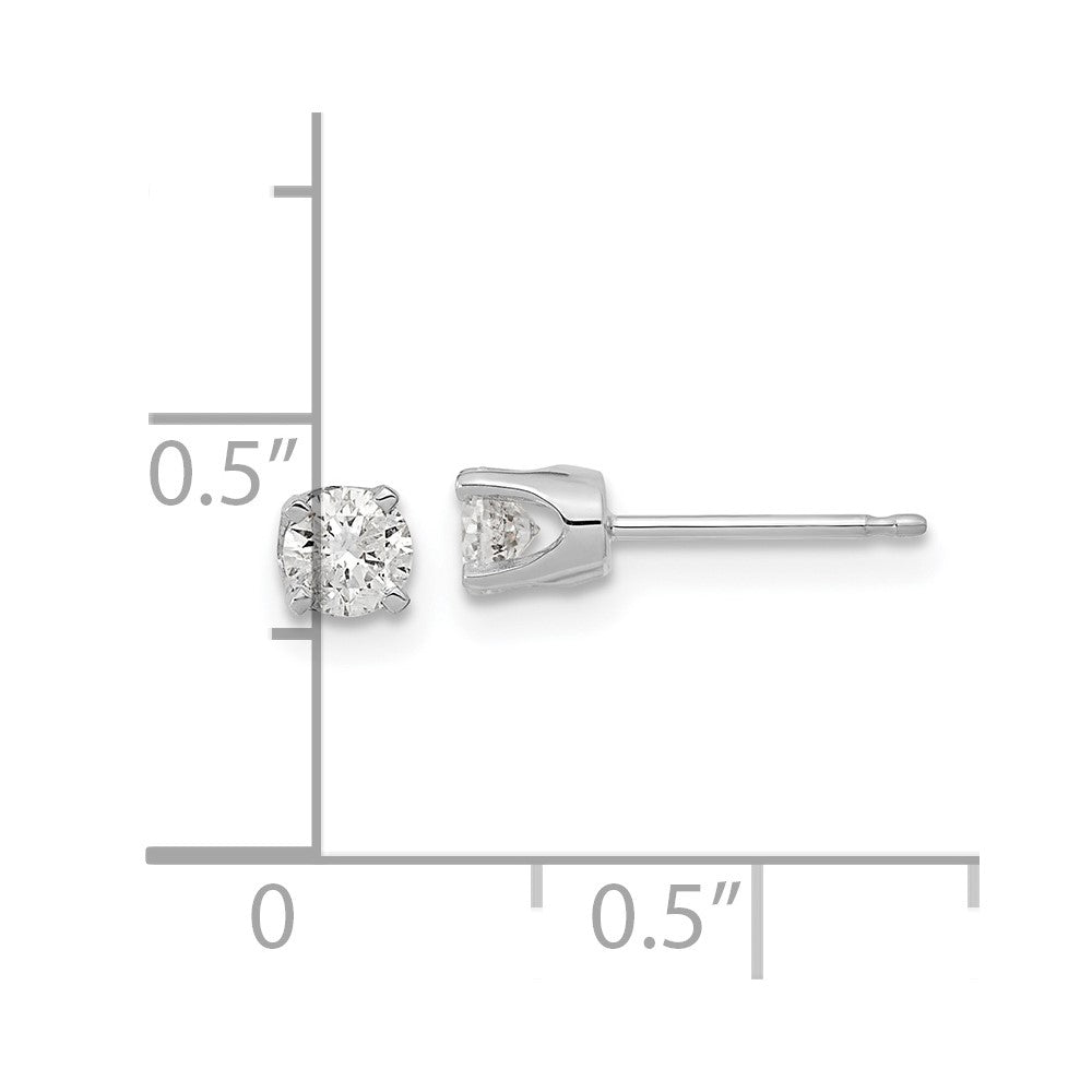 14k White Gold 1/4 carat Single Stud AA Diamond Earring
