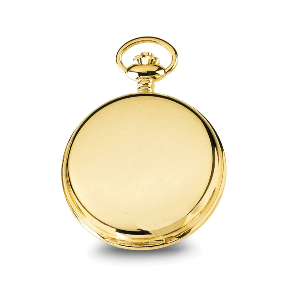 Charles Hubert 14k Gold-finish White Skeleton Dial Pocket Watch