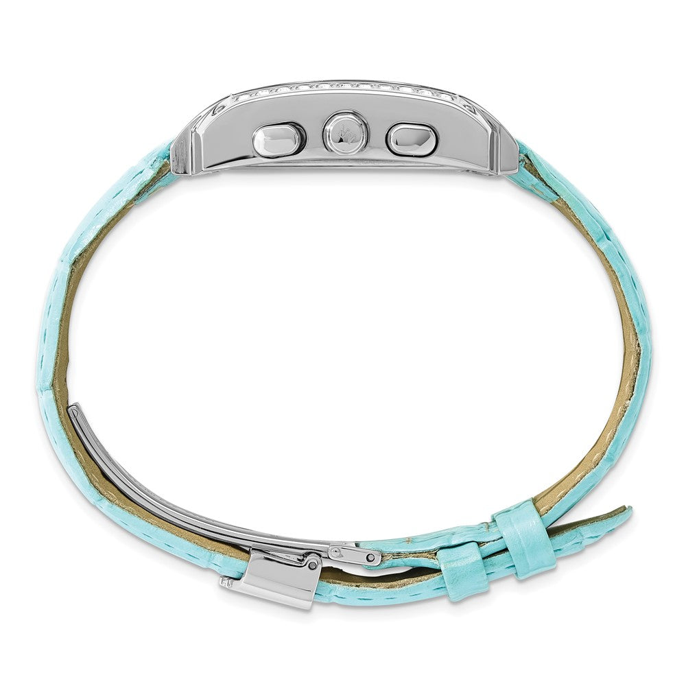 Ladies Mountroyal Blue Leather CZ Chrono Watch