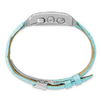 Ladies Mountroyal Blue Leather CZ Chrono Watch