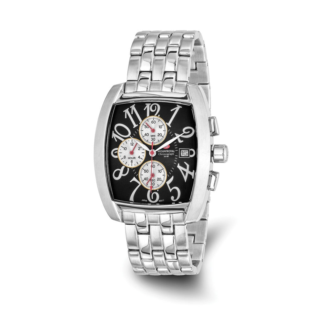 Mens Mountroyal Chronograph Stainless Steel Black Calendar Watch