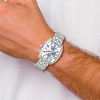 Mens Mountroyal Chronograph Stainless Steel White Calendar Watch