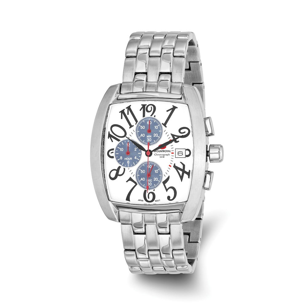 Mens Mountroyal Chronograph Stainless Steel White Calendar Watch