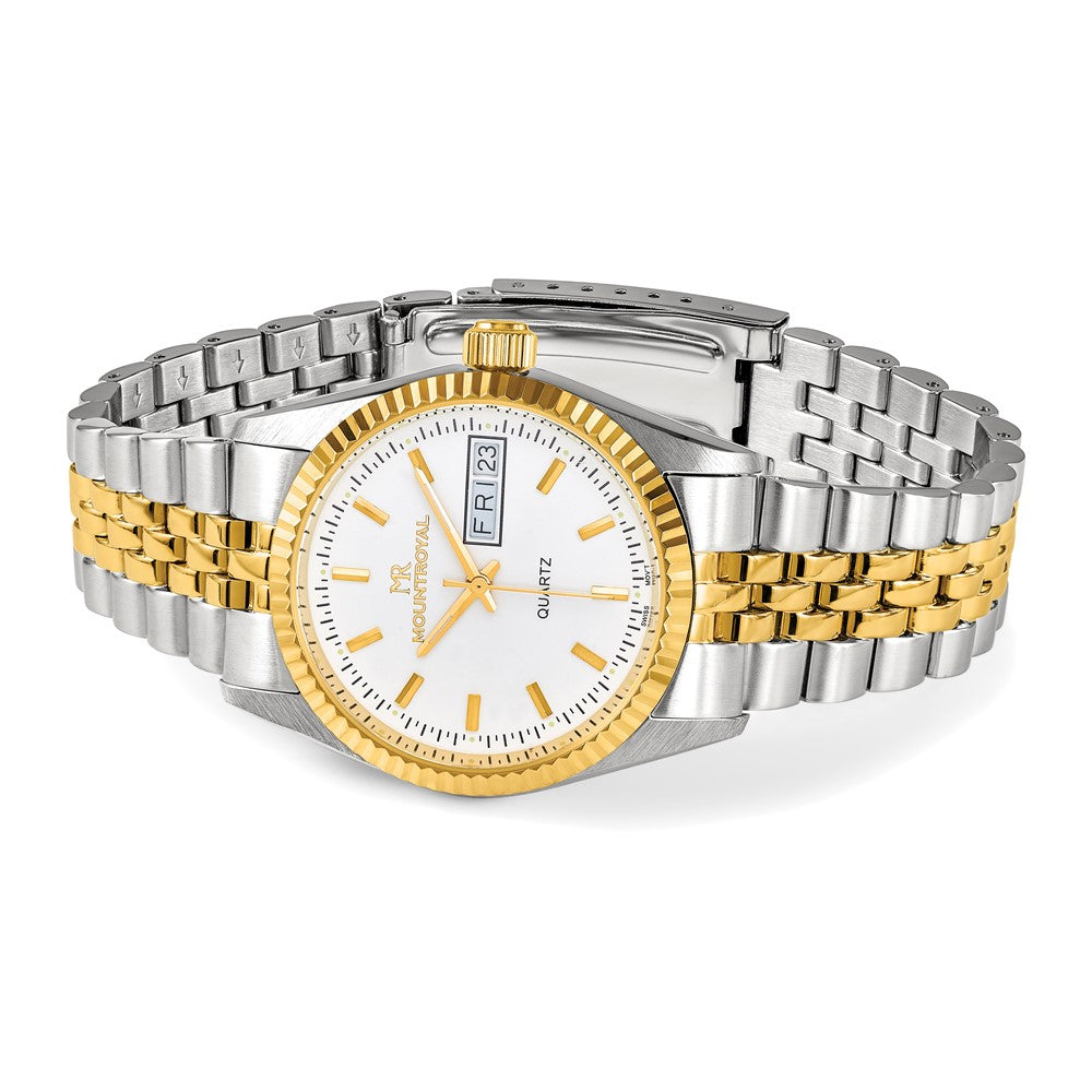 Mens Mountroyal Two-tone IP-plated White Dial Watch