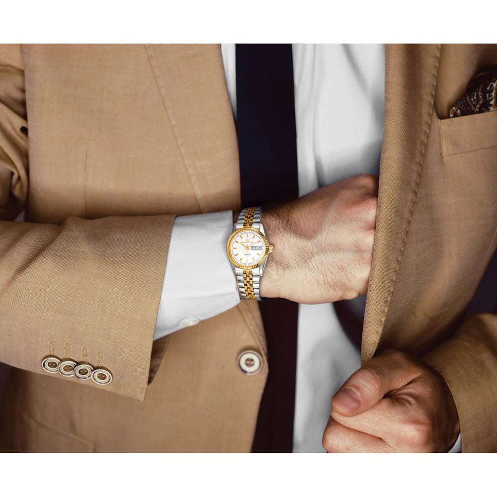 Mens Mountroyal Two-tone IP-plated White Dial Watch