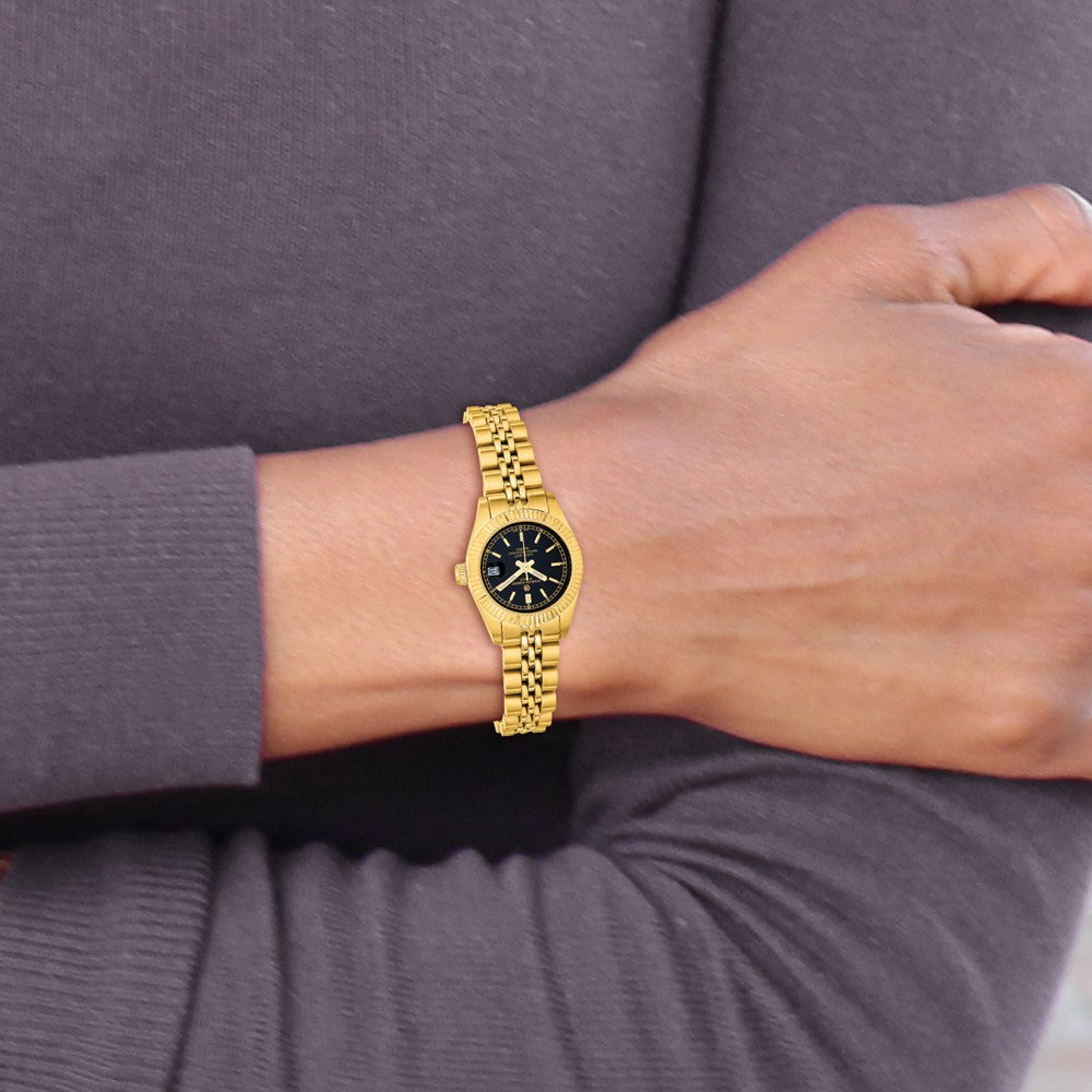Ladies Charles Hubert IP-plated Stainless 26mm Black Dial Watch