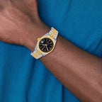 Mens Charles Hubert IP-plated Two-tone Black Dial Watch