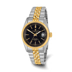 Mens Charles Hubert IP-plated Two-tone Black Dial Watch