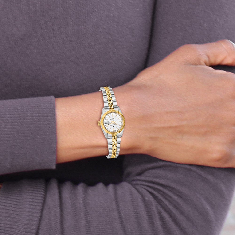 Ladies Charles Hubert Two-tone Stainless Band Silver-White Dial Watch
