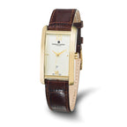 Mens Charles Hubert Leather Band Cream Dial 27x37mm Watch