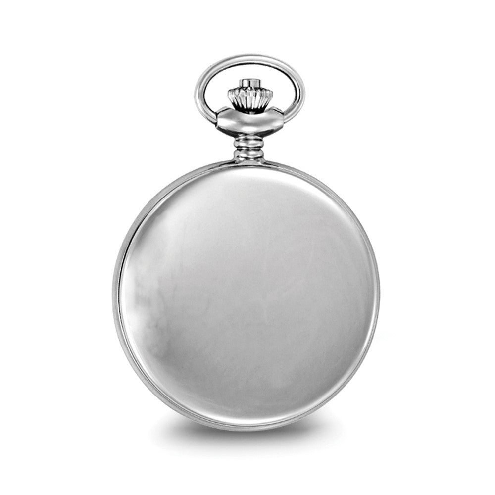 Charles Hubert Stainless Steel White Dial Pocket Watch