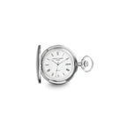 Charles Hubert Stainless Steel White Dial Pocket Watch