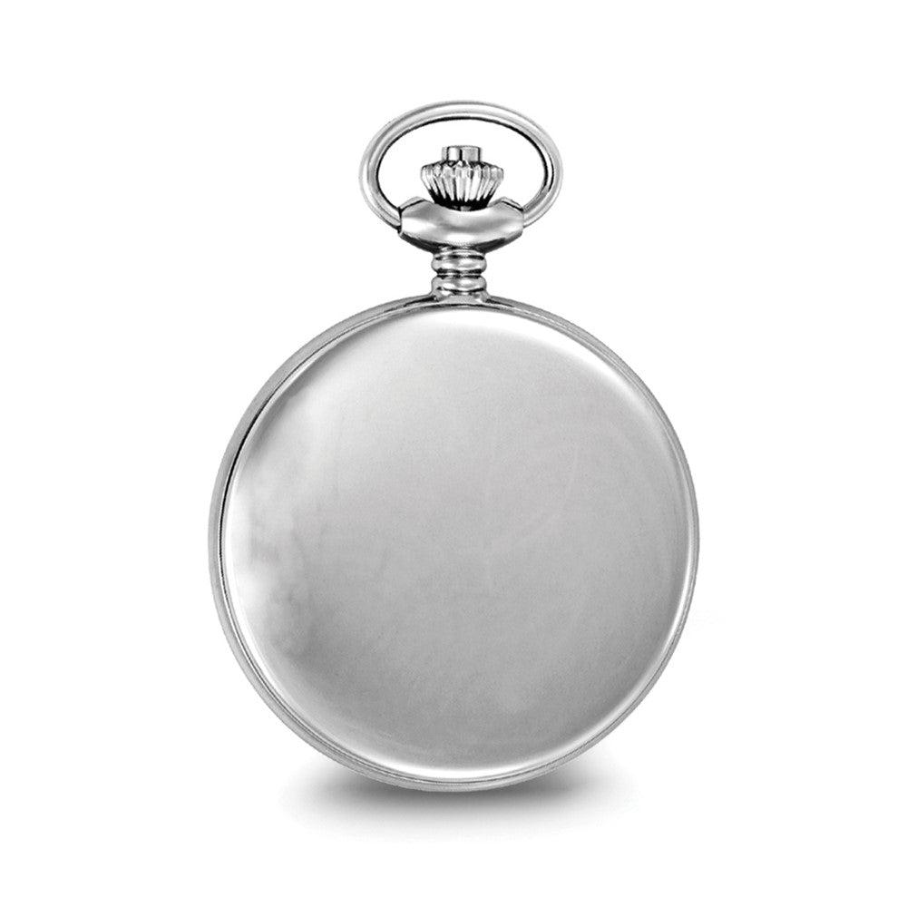 Charles Hubert Stainless Steel Black Dial Pocket Watch