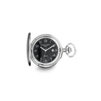 Charles Hubert Stainless Steel Black Dial Pocket Watch