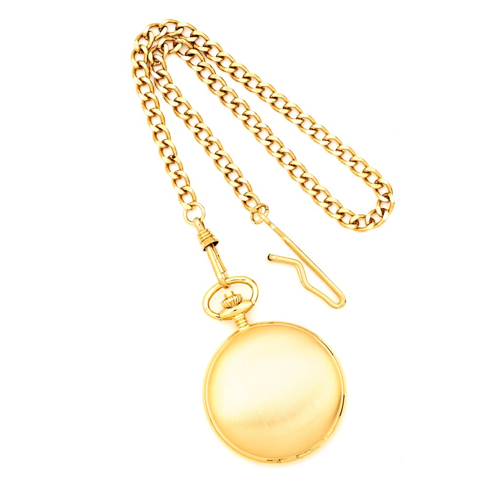 Charles Hubert Satin Gold-finish White Dial Pocket Watch