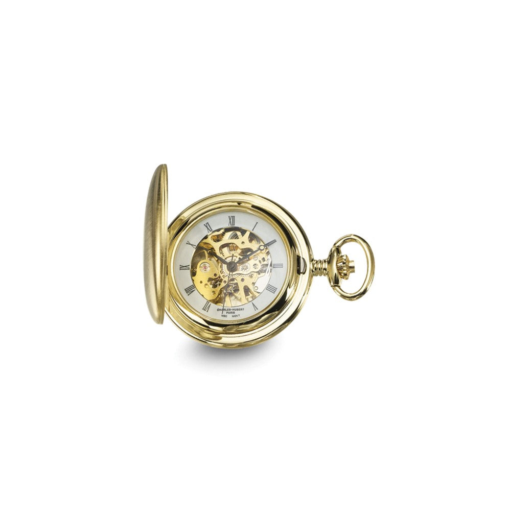 Charles Hubert Satin Gold-finish White Dial Pocket Watch