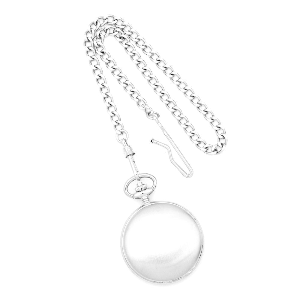 Charles Hubert Chrome-finish White Skeleton Dial Pocket Watch