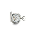 Charles Hubert Chrome-finish White Skeleton Dial Pocket Watch