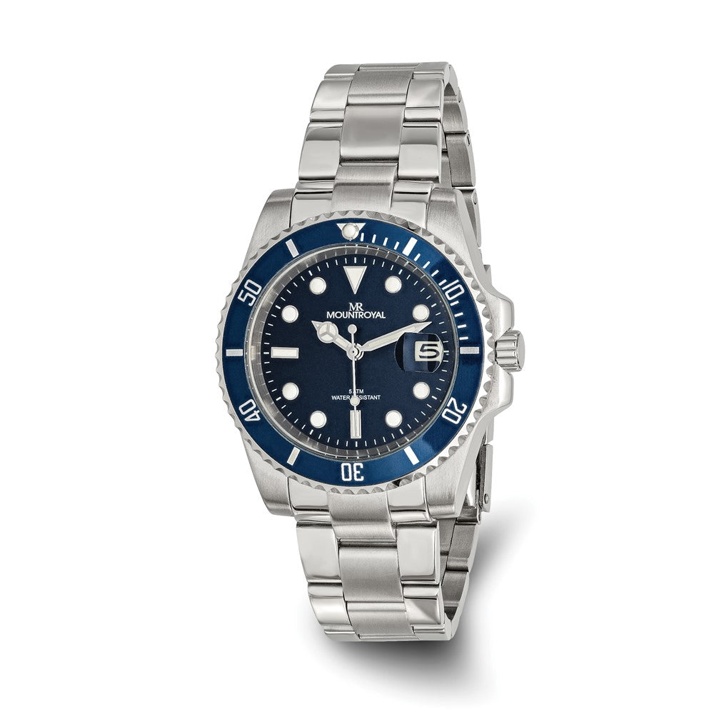 Mens Mountroyal Stainless Steel Blue Dial Divers Watch