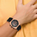 Mens Mountroyal Chrono Rose IP-plated Polyurethane Band 43x47mm Watch
