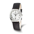 Mens Charles Hubert Stainless Steel Leather Band 37mm Watch