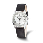 Mens Charles Hubert Stainless Steel Leather Band 37mm Watch