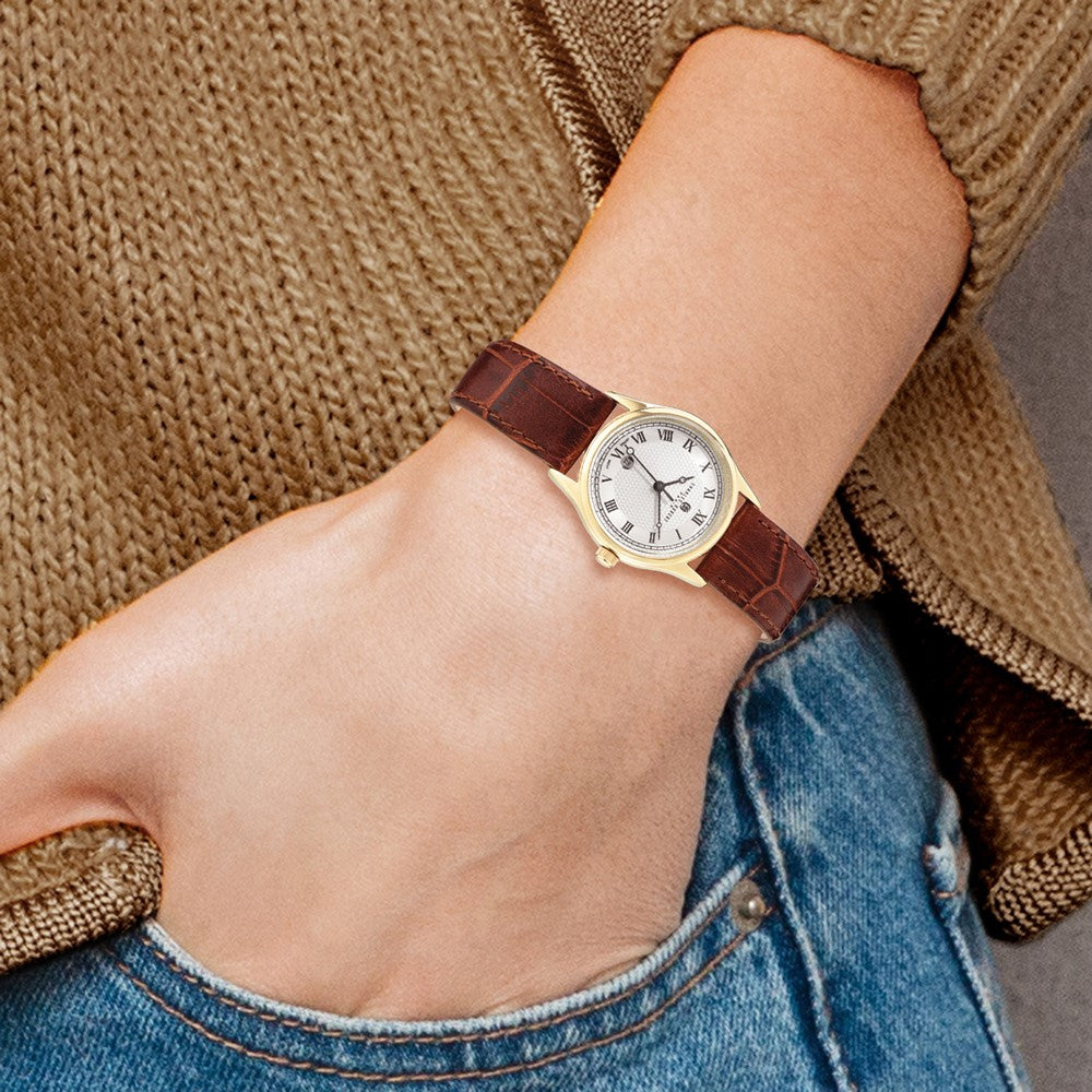 Ladies Charles Hubert IP-plated Stainless Steel Leather Band 29mm Watch