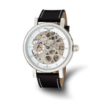 Mens Charles Hubert Stainless Steel White Skeleton Dial Watch