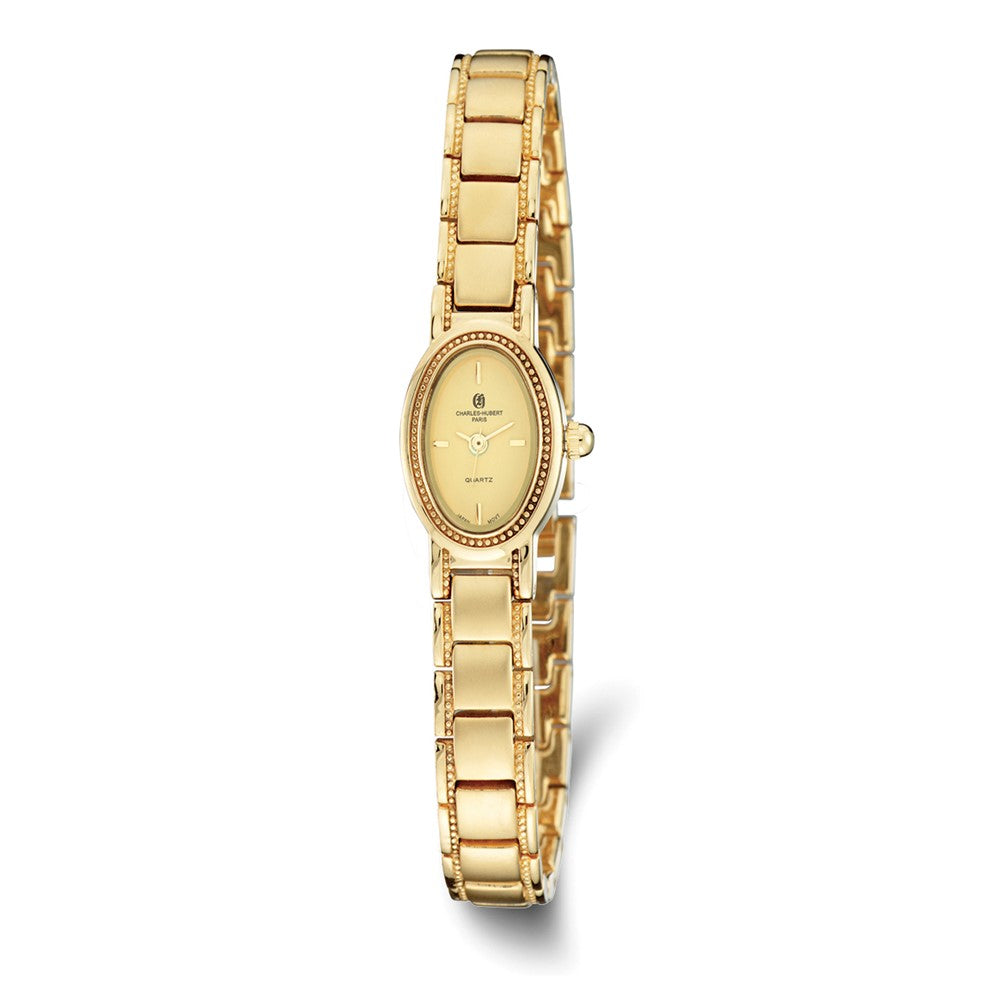 Ladies Charles Hubert Satin Gold-finish Brass 17x23mm Watch