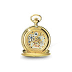 Charles Hubert IP-plated Stainless Steel Double Cover Satin Pocket Watch