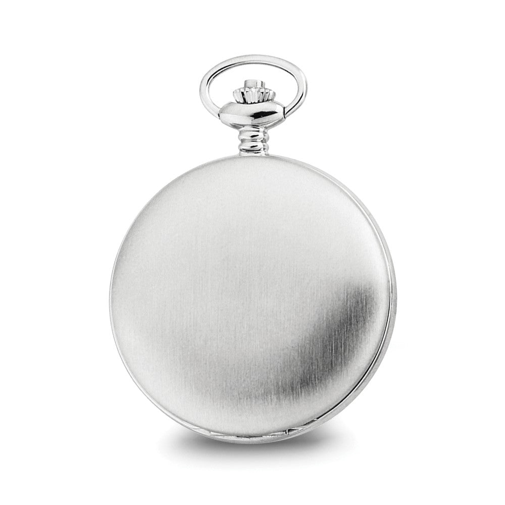 Charles Hubert Stainless Steel Double Cover Satin Pocket Watch