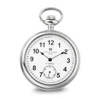 Charles Hubert Stainless Steel Open Face Pocket Watch