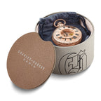Charles Hubert Rose Gold-finish Brass Window Cover Pocket Watch