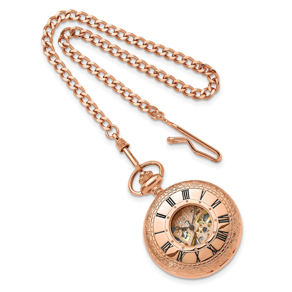 Charles Hubert Rose Gold-finish Brass Window Cover Pocket Watch