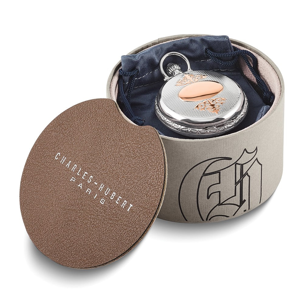 Charles Hubert Two-tone Rose Gold-finish Brass Pocket Watch