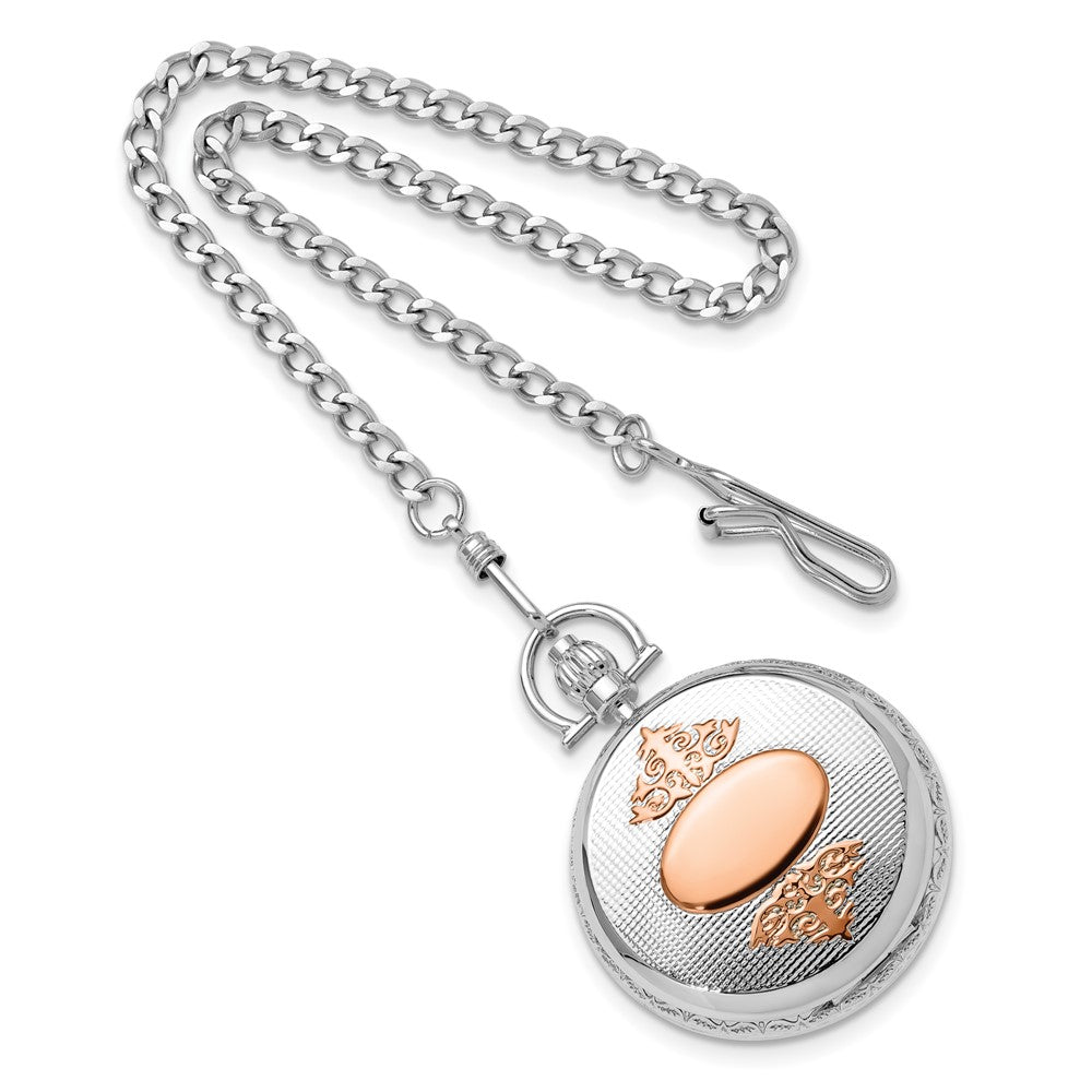 Charles Hubert Two-tone Rose Gold-finish Brass Pocket Watch
