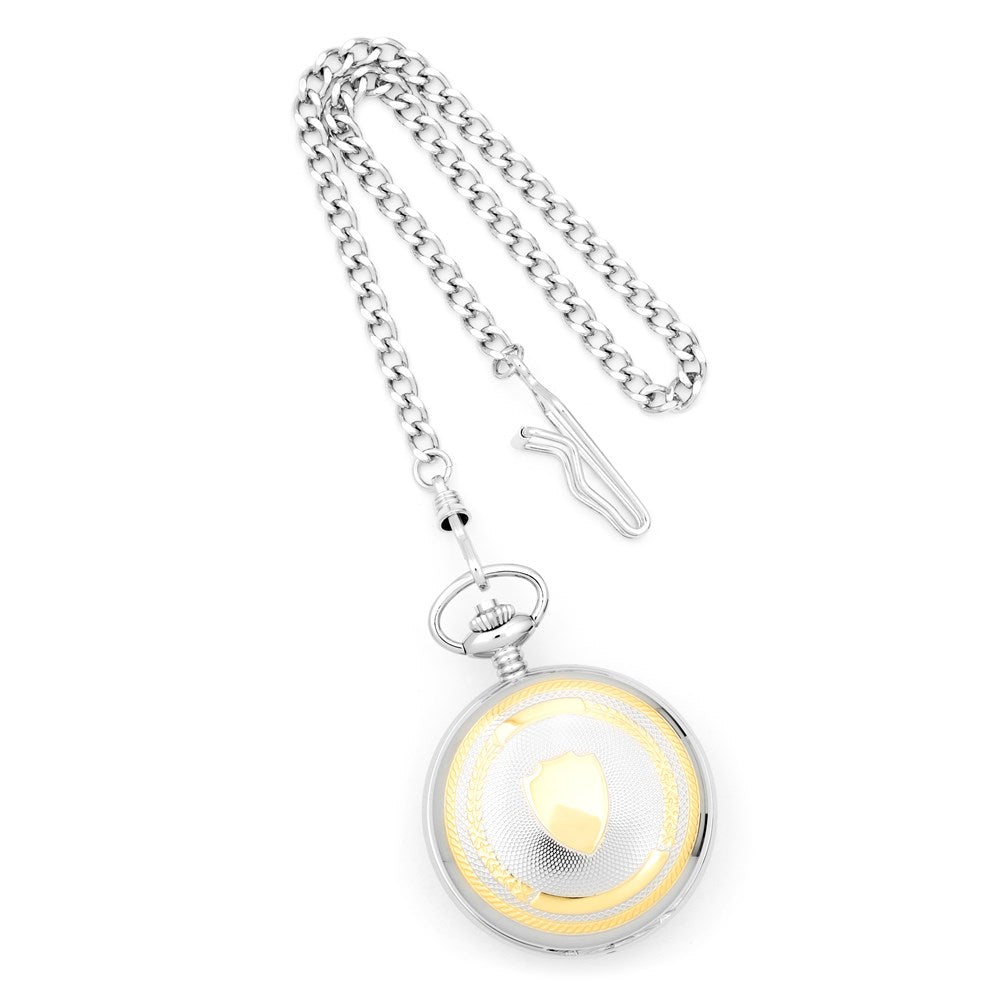 Charles Hubert Two-tone Gold-finish Double Cover Pocket Watch